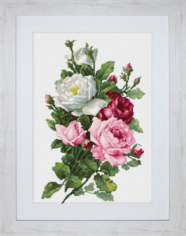 Broderikit Luca-S B2285 - "Buket med roser" 13,5x21,5 cm