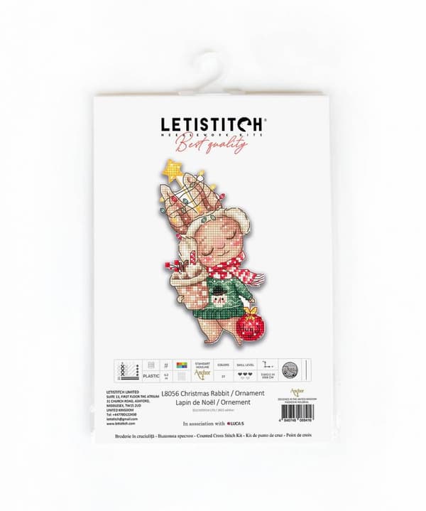 Broderisett LetiStitch L8056 - "Julkanin-pynt" 8x14 cm