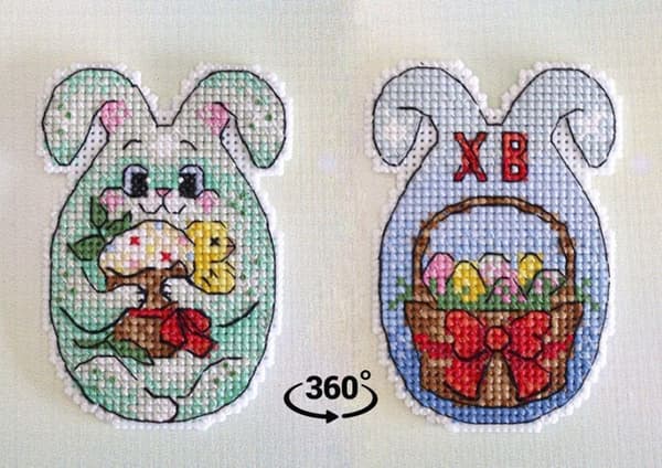 Broderikit plastic canvas MP Studia "Söt påsktårta" 6x8 cm
