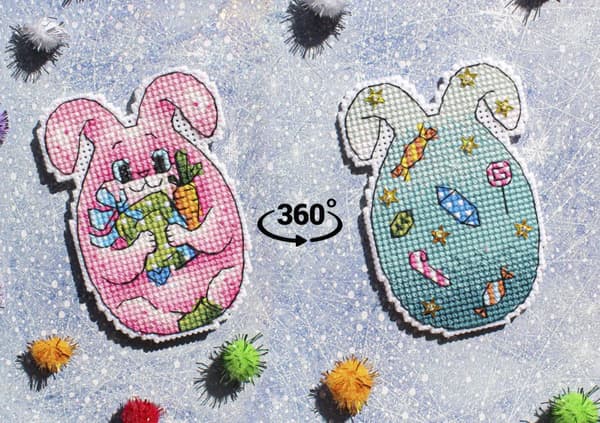 Broderikit Plastik Canvas MP Studia "Gulerodsoverraskelse" 6x8 cm