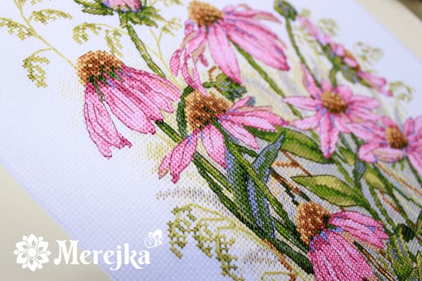 Broderikit Merejka K-124 - "Rød solhat" 24x32 cm