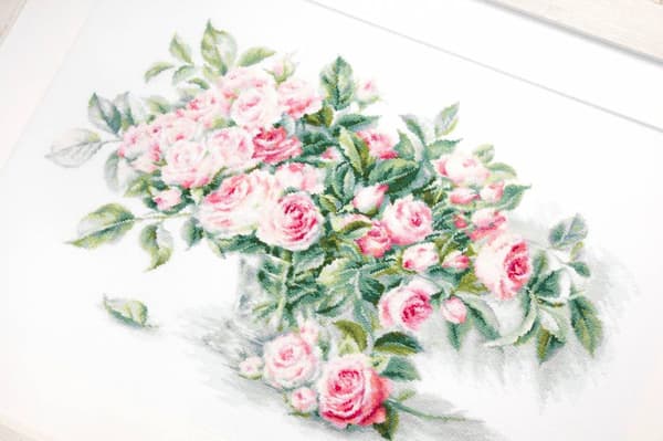 Broderikit Luca-S BL22866 - "Buket med lyserøde roser" 31x20 cm
