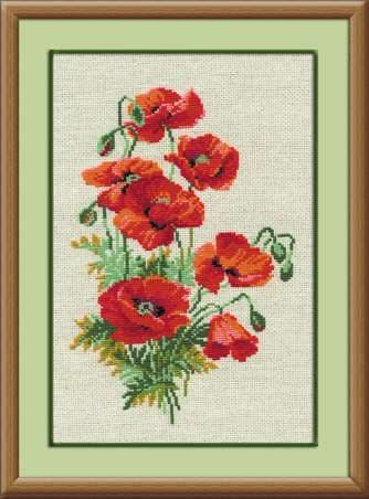 Broderikit Riolis "Vilda vallmo" 21x30 cm