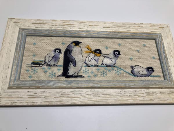 Broderikit Riolis "Pingviner" 24x8 cm