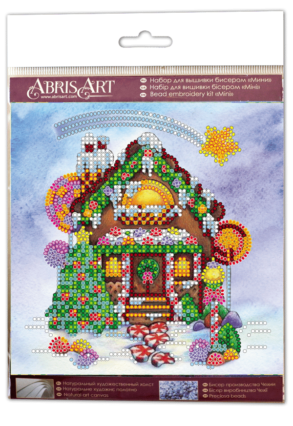 Perlebroderi Abris Art "Peberkagehus" 15x15 cm
