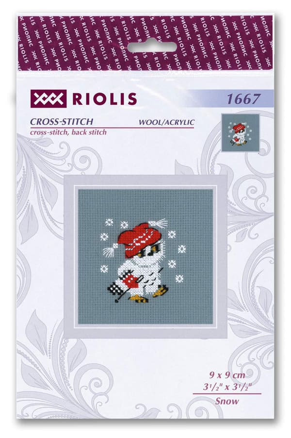 Broderikit Riolis "Snö" 9x9 cm