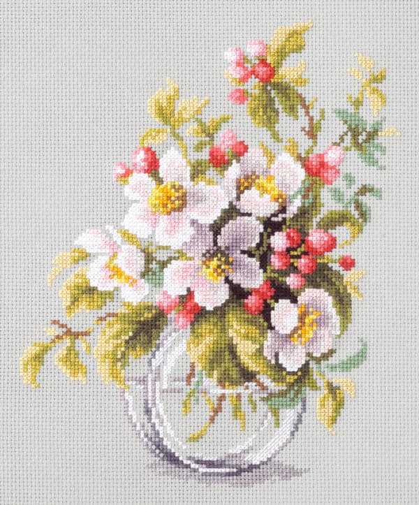 Broderikit Magic Needle "Blommande äppelträd" 18x23 cm