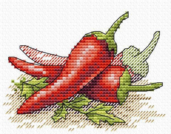 Broderikit MP Studia "Röd peppar" 11x9 cm