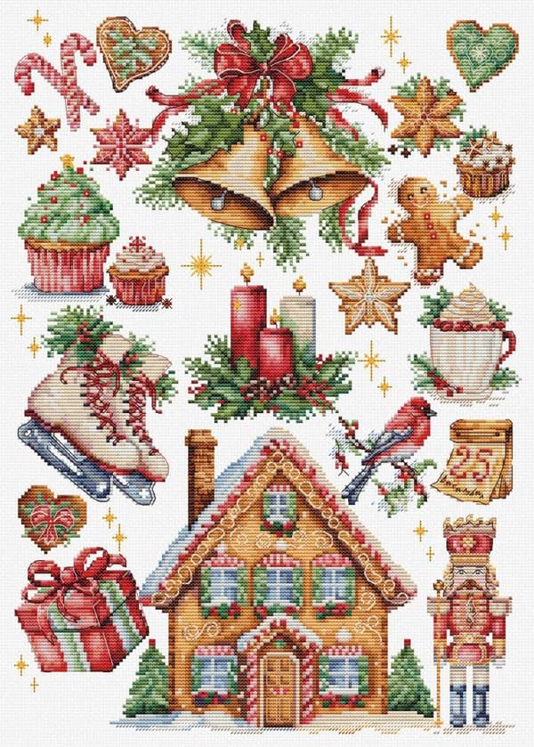 Broderikit Luca-S B7031 - "Julkomposition" 25x35 cm