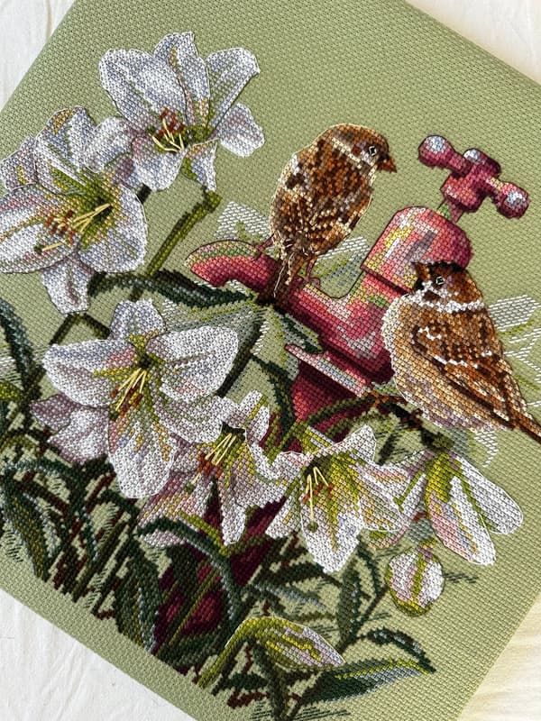 Broderikit Merejka K-229 - "Bland liljerne" 25x28 cm
