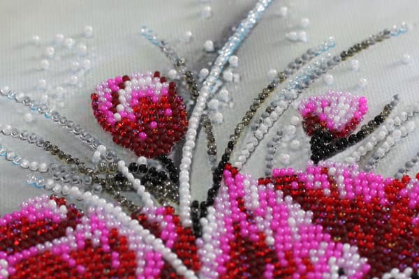 Perlebroderi Abris Art "Rød smaragd" 22x40 cm