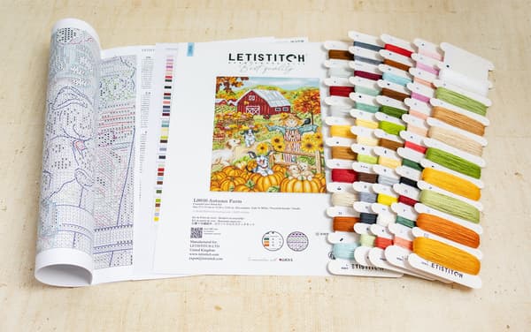 Broderisett LetiStitch L9936 - "Høstgård" 27x35 cm