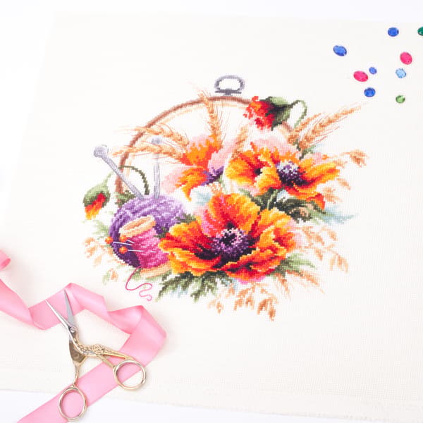 Broderikit Magic Needle "Valmue for broderientusiaster" 25x25 cm