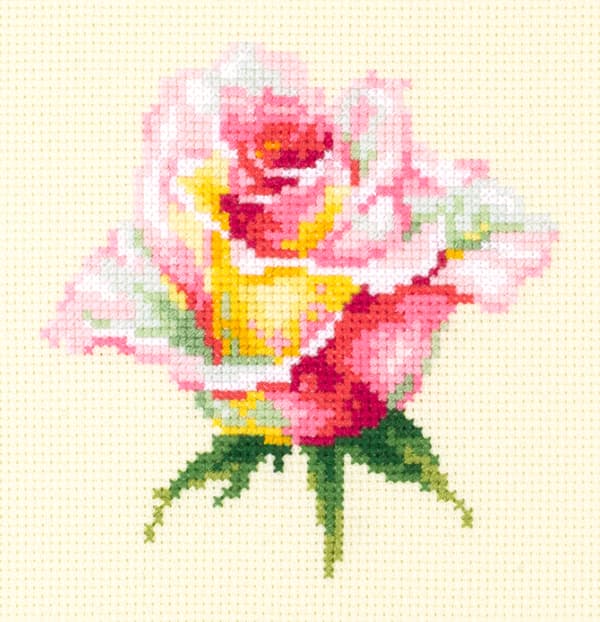 Broderikit Magic Needle "Blommande ros" 11x11 cm