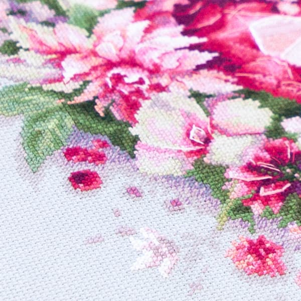 Broderisett Magic Needle "Blomstrende hjerte" 27x28 cm