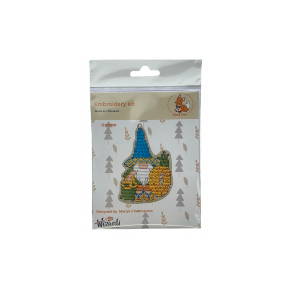 Träbroderi Kind Fox "Tomte" 7.5х11cm