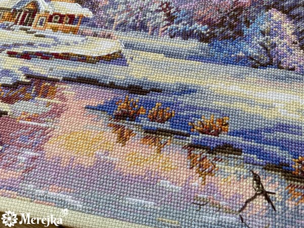 Broderikit Merejka K-240 - "Første sne" 20x29 cm