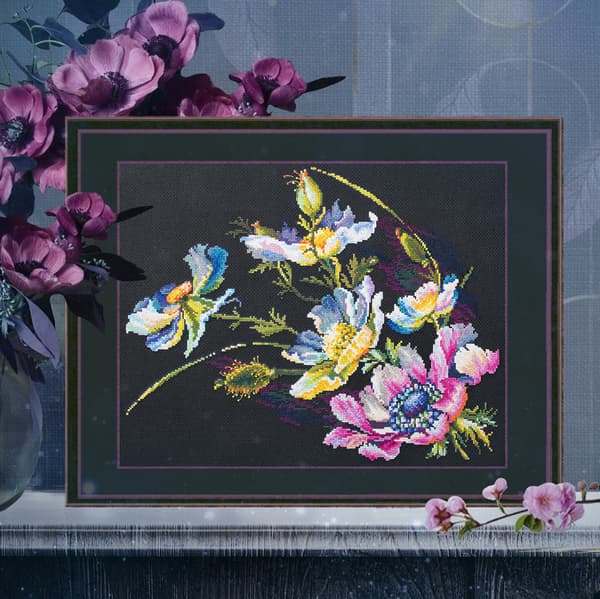 Broderisett Magic Needle "Anemonenes hemmelighet" 40x30 cm