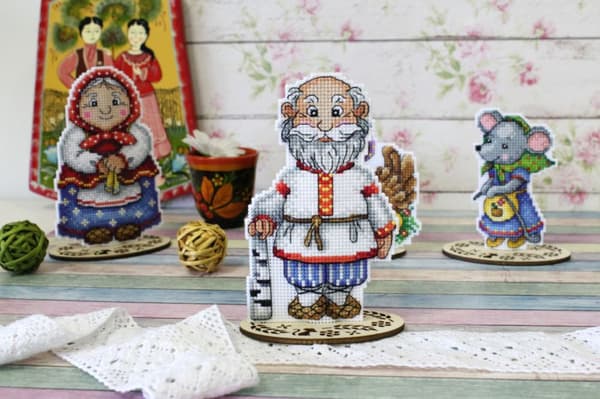 Broderikit plastic canvas MP Studia "Farfar" 8x13 cm