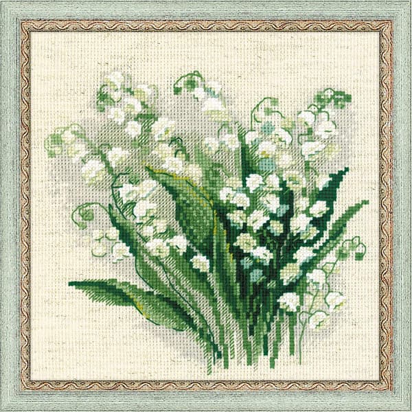 Broderikit Riolis "Liljekonvalj" 20x20 cm