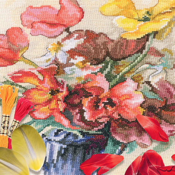 Broderikit RTO "Tulipaner og påskeliljer" 21x29.5