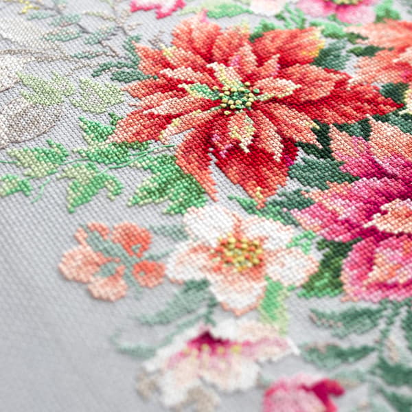 Broderisett Magic Needle "Blomstermagi. Julestjerne" 30x30 cm