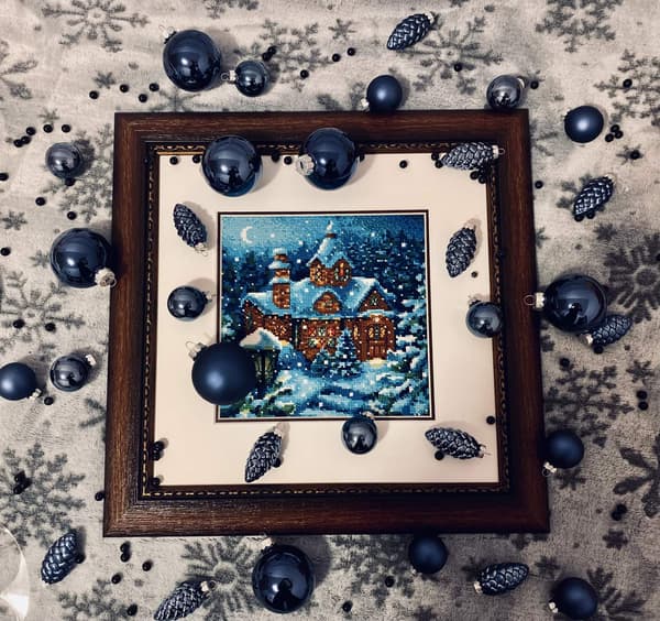 Broderikit Riolis "Snefald i skoven" 20x20 cm