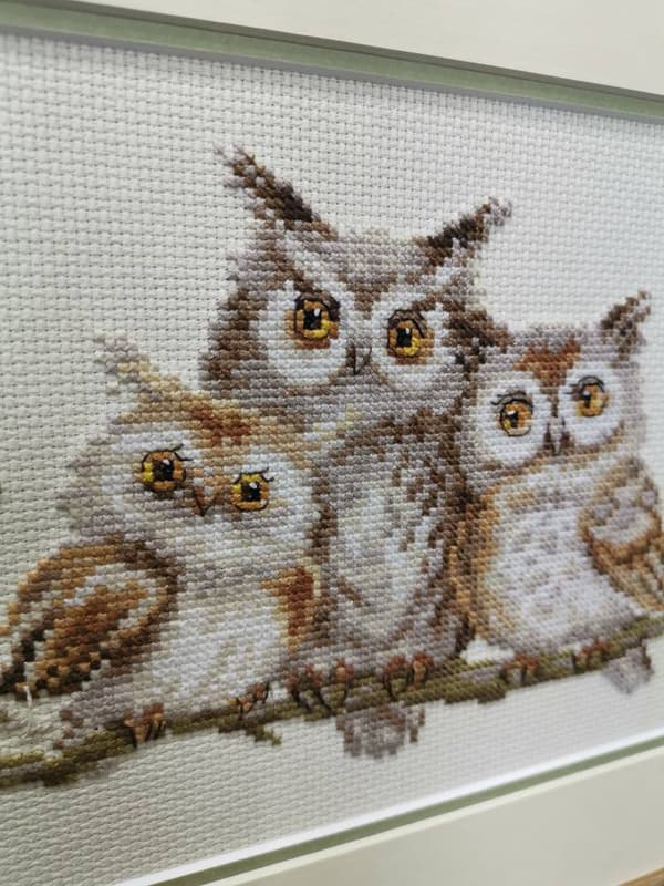Broderikit Alisa "Ugglor" 22x13 cm