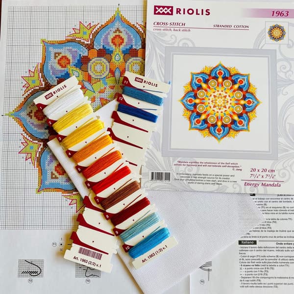 Broderikit Riolis "Energi-mandala" 20x20 cm