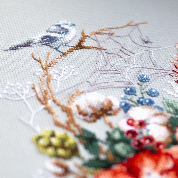 Broderikit Magic Needle "Valmue og bomuld" 18x26 cm