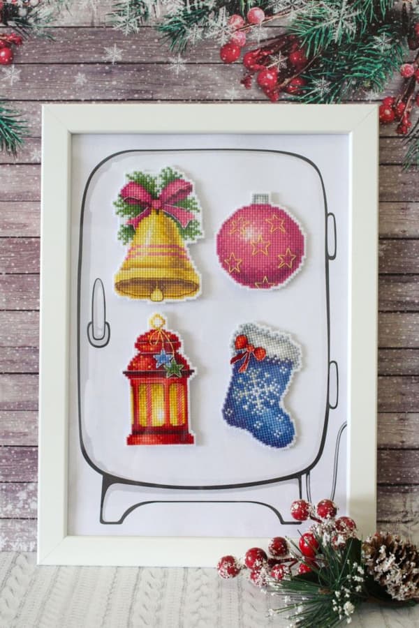 Broderikit plastic canvas MP Studia "Julmagneter" 6x9 cm