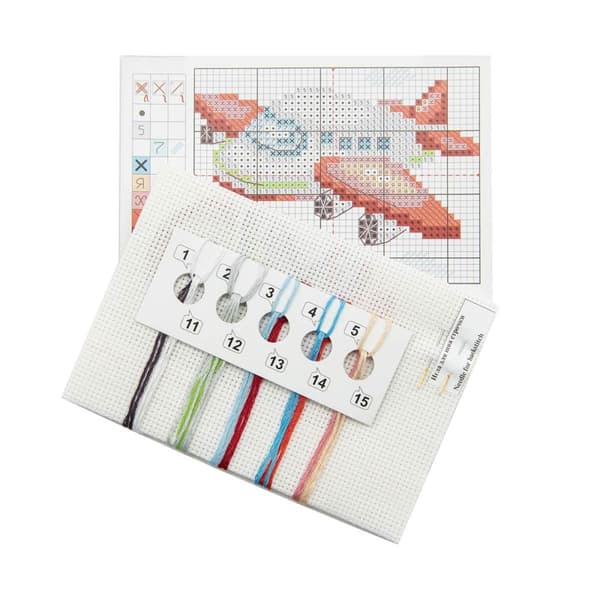 Broderikit Alisa "Flygplan" 8x6 cm