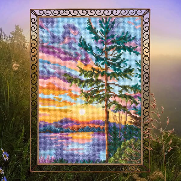Broderikit RTO "Solnedgangslandskab" 13.5x19cm
