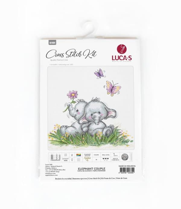 Broderikit Luca-S B1184 - "Elefantpar" 19x19 cm