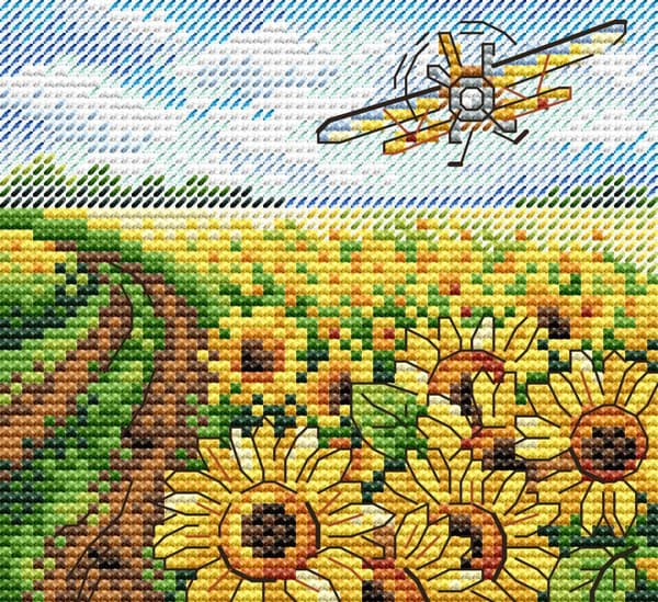 Broderikit MP Studia "Solsikkernes hav" 11x10 cm