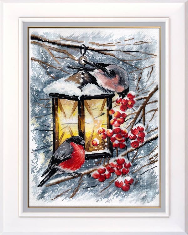 Broderisett Oven "Julelys" 20x28 cm