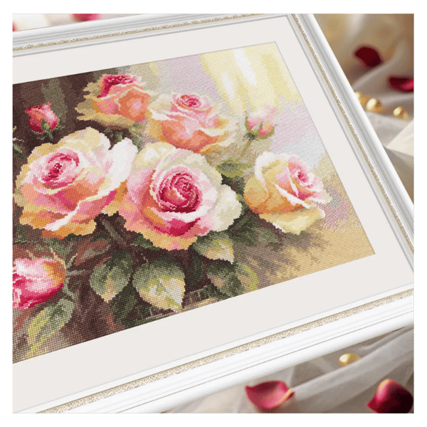 Broderisett Alisa "Roser i solen" 40x30 cm