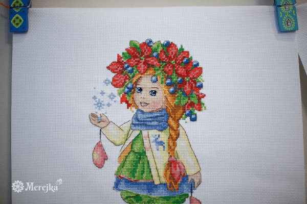 Broderikit Merejka K-105 - "Vinterflicka" 23x14 cm
