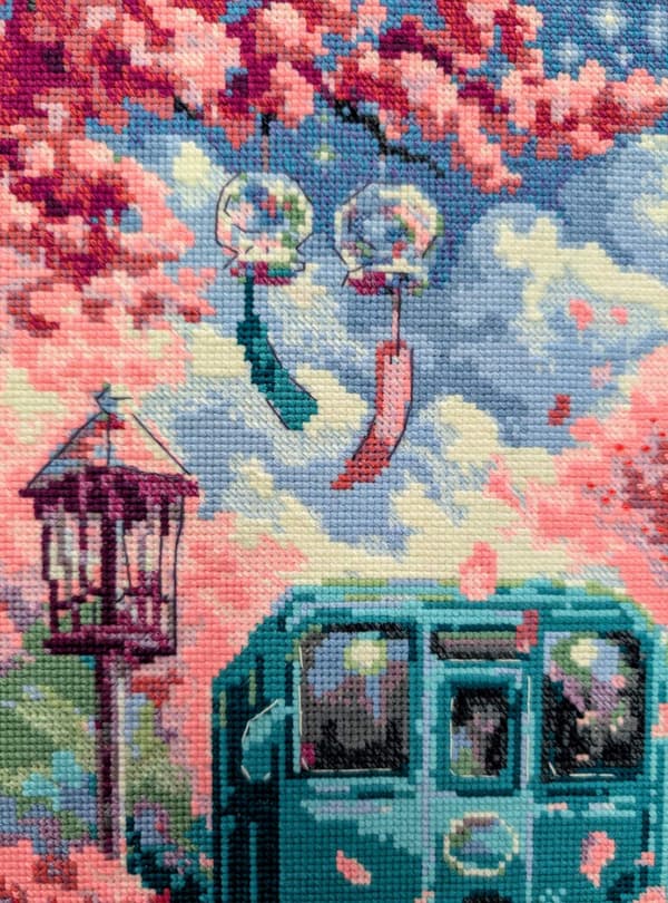 Broderikit med korsstygn - Riolis "Vår­express" 30x40 cm