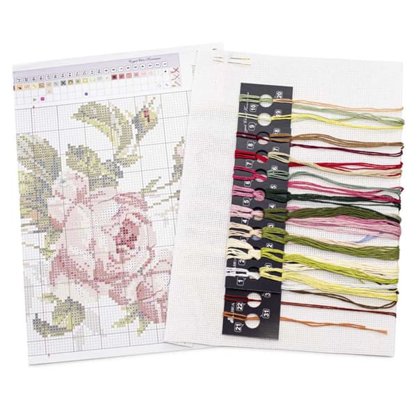 Broderikit Alisa "Rose og sommerfugl" 17x25 cm