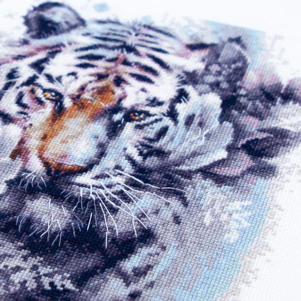 Broderikit Magic Needle "Den hvide tiger" 24x26 cm