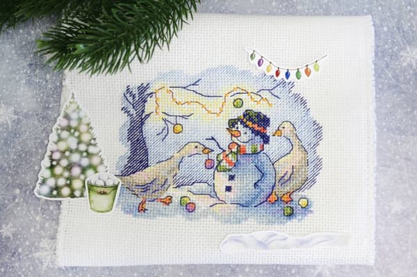 Broderisett MP Studia "Snøglede" 13x10 cm