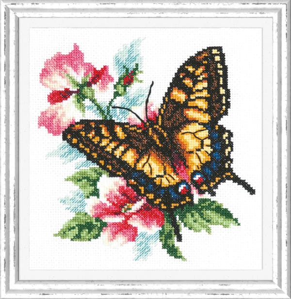 Broderikit Magic Needle "Svalehale-sommerfugl" 17x18 cm