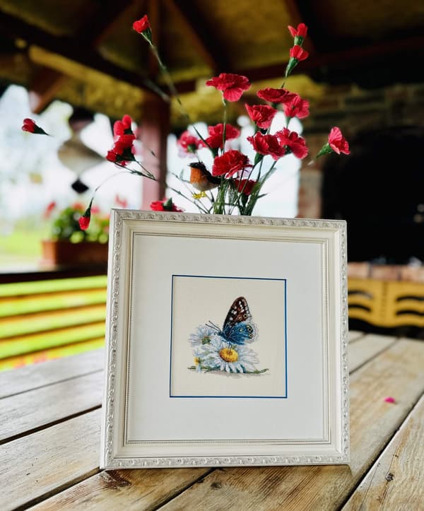 Broderikit med korssting - Riolis "Høstskønhed" 15x15 cm