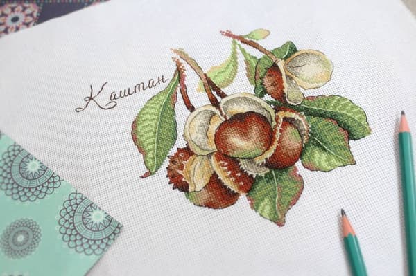 Broderikit MP Studia "Naturens gaver. Kastanje" 20x15 cm