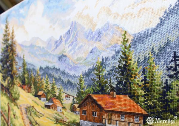 Broderikit Merejka K-244 - "Chamonix-dalen" 30x39,5 cm