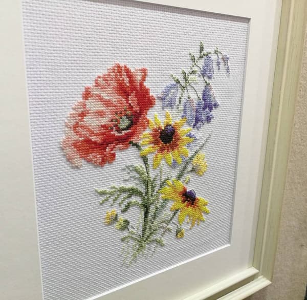 Broderikit Alisa "Buket med valmuer" 13x16 cm
