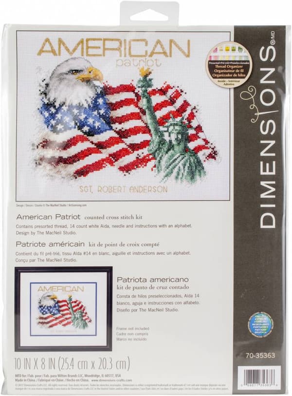 Broderikit Dimensions "Amerikansk patriot" 25,4x20,3 cm