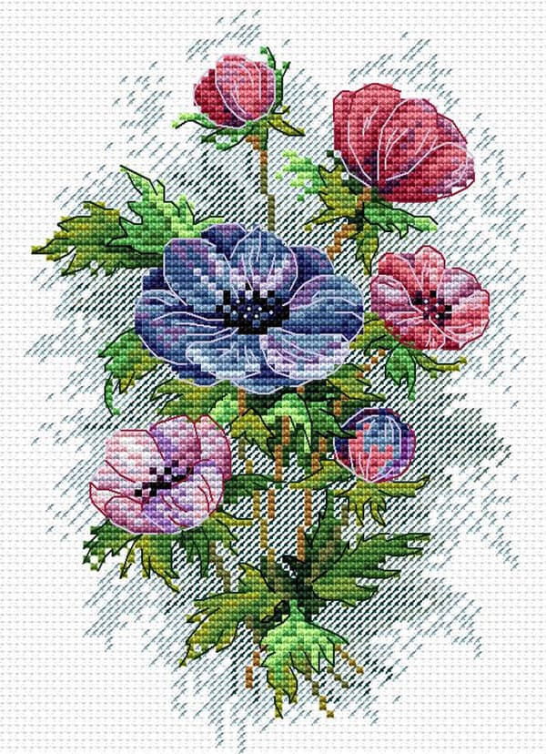 Broderikit MP Studia "Forårsblomster" 15x18 cm