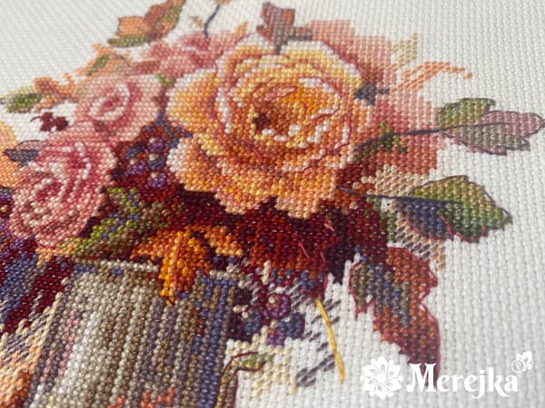 Broderikit Merejka K-241A - "Stilleben med græskar" 19x24 cm
